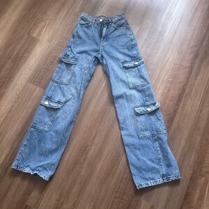 Garage Blue Straight Leg Jeans Relaxed Fit